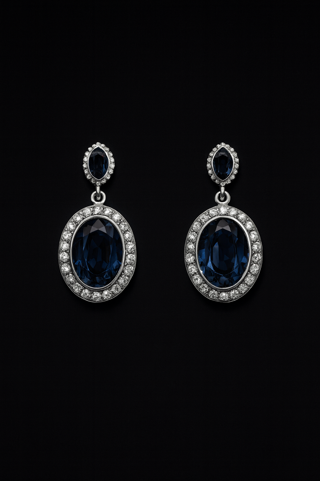 Pendiente Imperial Azul  / Plata de ley