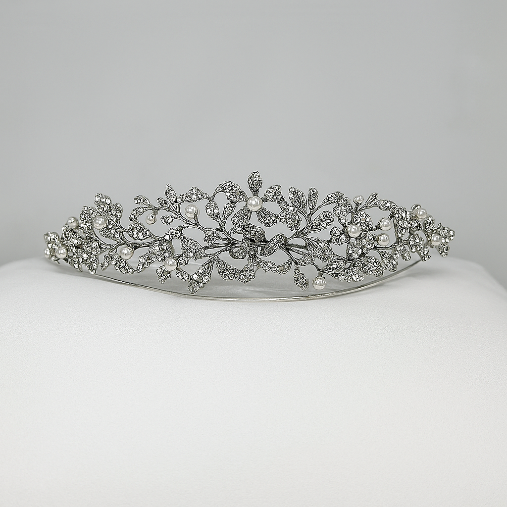 Tiara Basty  /  plata de ley  /  Made with Swarovski Elements ®