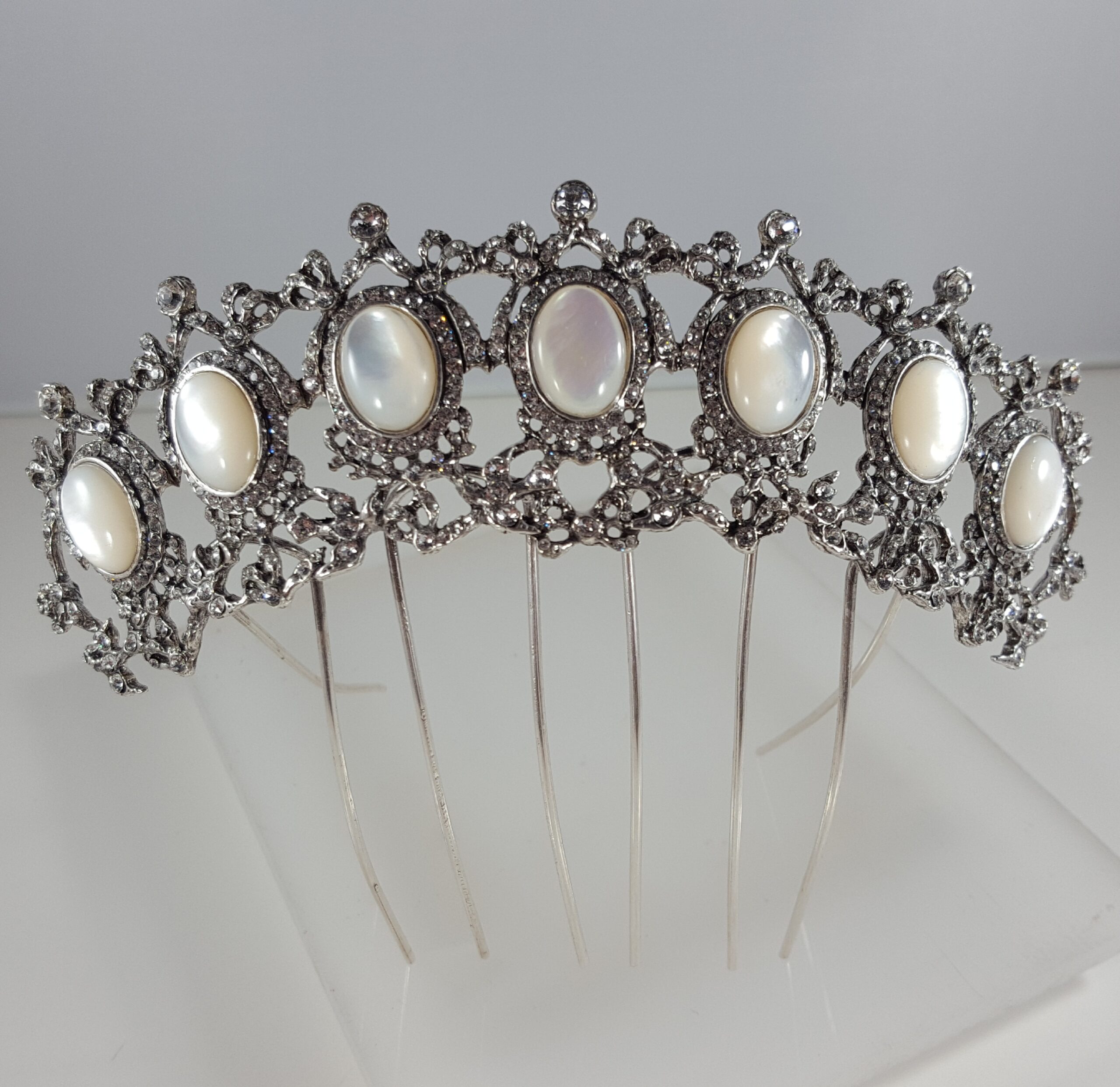 Peineta Imperial Nácar / Plata de ley / Novia e invitada / Made with Swarovski Elements® - Imagen 2