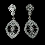 Pendiente Art Deco, plata de ley