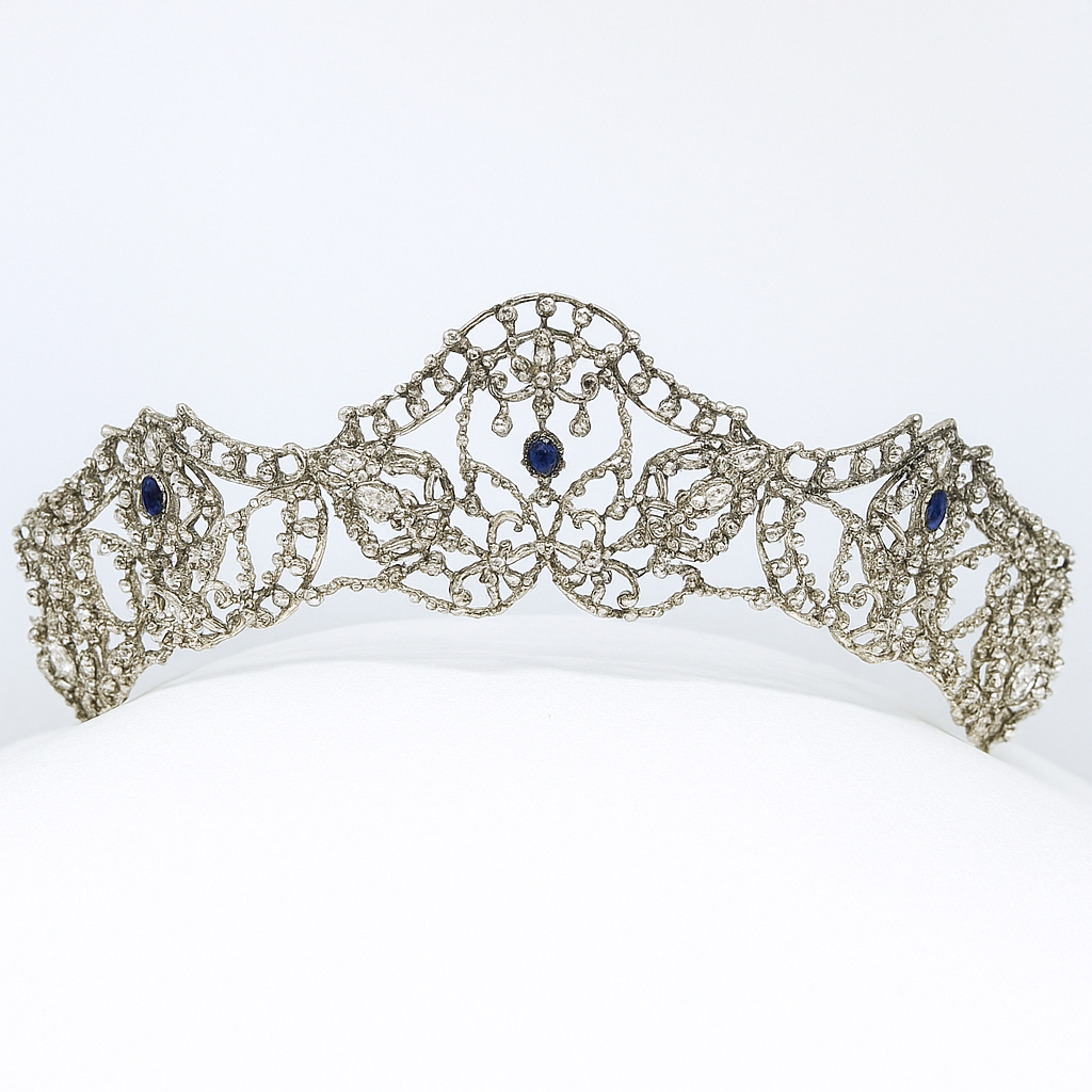 Tiara Albahaca  /  Plata de ley  /  Made with Swarovski Elements ®